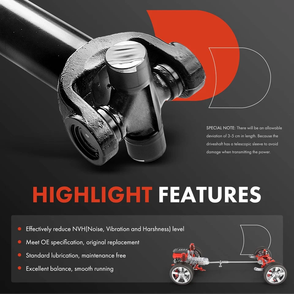 Conjunto de eje de transmisión delantero A-Premium para Ford F-350 1985-1994 E5TZ4A376C Foto 4 de 4