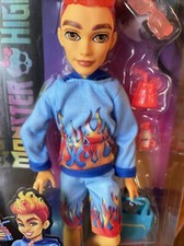 NEW Monster High Scare-Adise Island Heath Burns Doll w/ Flame Hoodie Swim Trunk