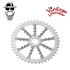 Original Lowrider Bike Bicycle Flat Twisted Sprocket Chainring 44T Chrome Plated