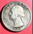 1932 US Washington SILVER Quarter! AU! "Philadelphia" Mint 1st Year Issue