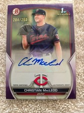 Topps 2023 Bowman Christian MacLeod Twins Purple /250 Autograph Rookie #PPA-CMD