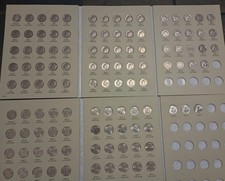 COMPLETE SET OF ROOSVELT DIME-1965-2025-P&D IN TWO NEW COIN FOLDERS CIR- GEM UNC
