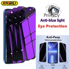 NNBILI Anti-Blue Light Privacy Screen Protector for iPhone Pro Max