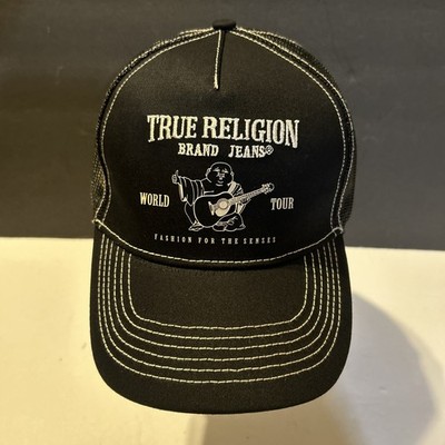 TRUE RELIGION BUDDHA World Tour Trucker Hat Adjustable