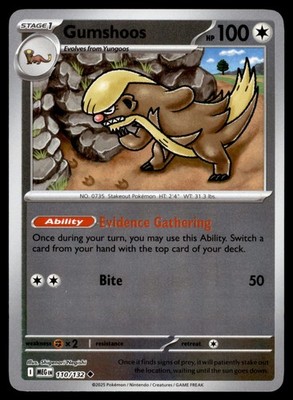 Gumshoos 110/132 Uncommon Mega Evolution Pokemon Reverse Holo Near Mint