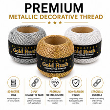 LINCATEX GOLD RUSH Metallic Decorative Thread 80 Metre rolls 22 colours