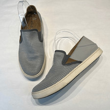 OluKai Loafer Slip On Sneaker Gray Mesh Women  s Size 8.5