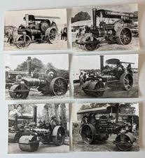 6x Fowler road roller traction engine photographs from the 1970's