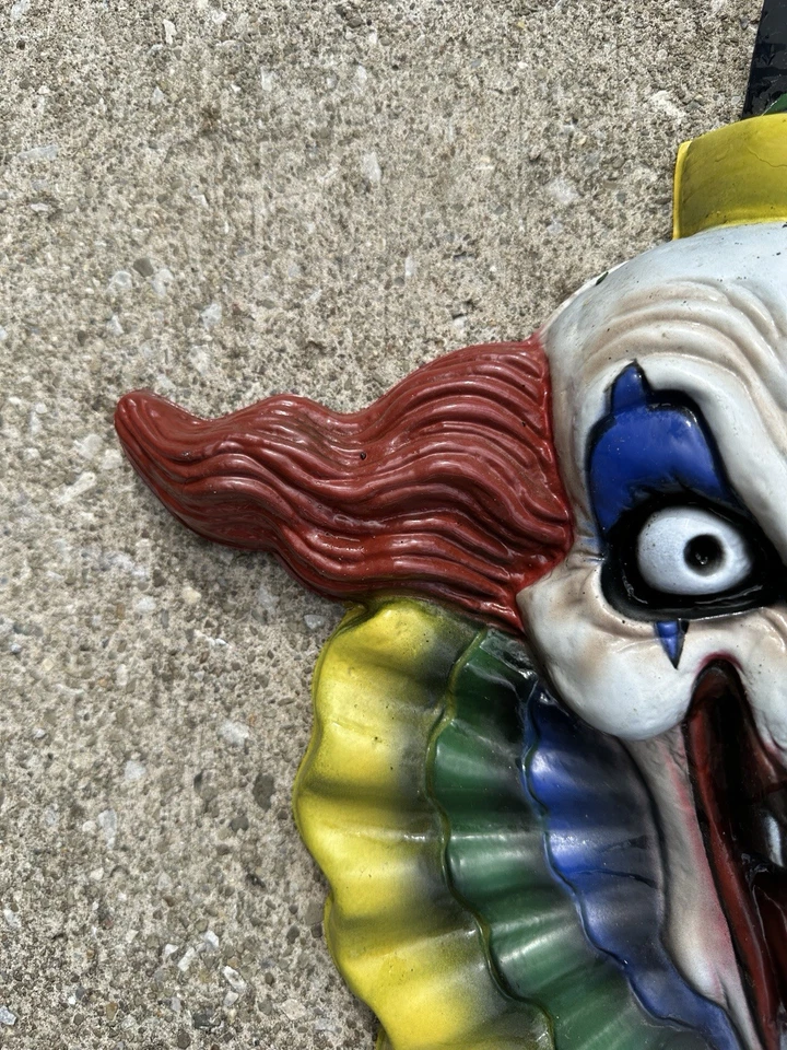 Antigo Palhaço Assustador Vacuform 3D Porta Decoração de Parede Halloween Plástico Rubis Fantasia Co - Imagem 3 de 4