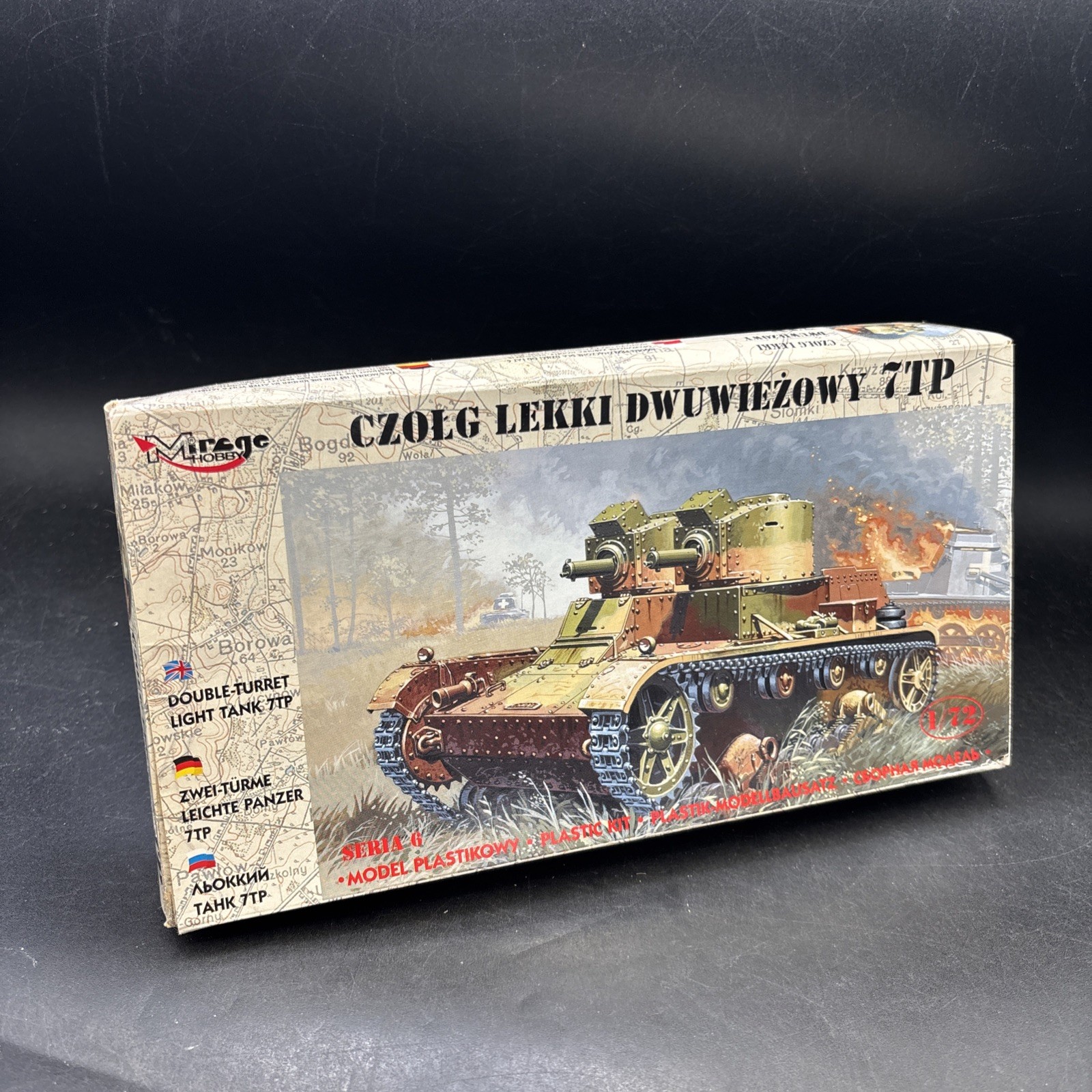 MIRAGE Tank #72602 CZOEG LEKKI DWUWIEZOWY 7TP 1/72 Scale Model Kit Sealed Bags