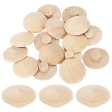 16Pcs Wood Button Plugs, 7mm/0.28" Hardwood Screw Hole Plug for Furniture