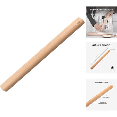 Nudelholz Holz Rolling Pin 40 cm Buchenholz Fondant Pizza Kuchen