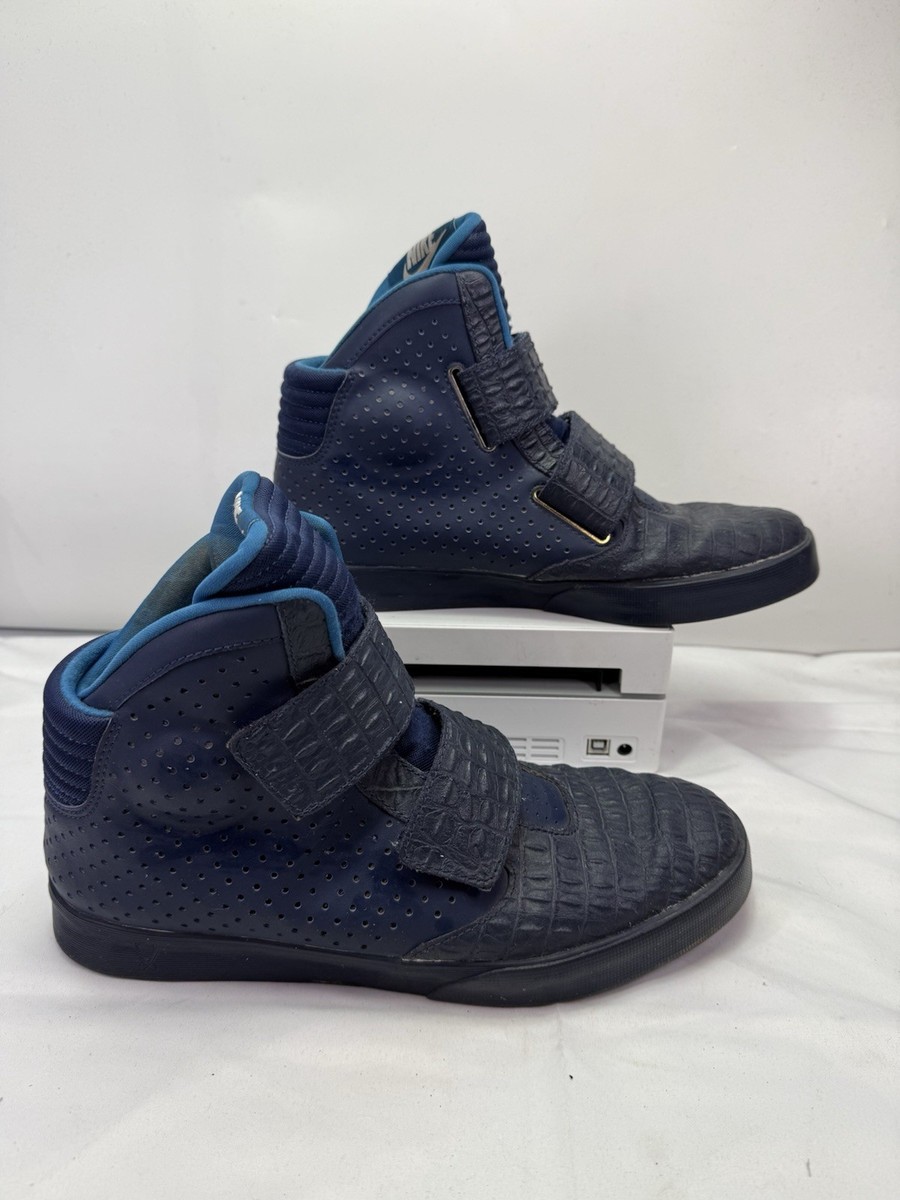 Men's 11 Nike Flystepper 2K3 Midnight Navy Alligator Hi Tops