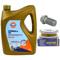 MotoröL Filter Set 5W-40 5 Liter + ÖLablassschraube FüR Mercedes 190 124 W124