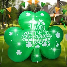 5 Ft St. Patrick's Inflatable Decoration St. Patrick's Blow Up Yard Shamrock