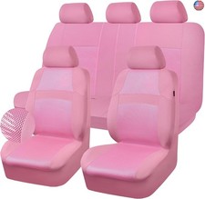 Car Pass Pink Car Seat Cover Full Sets Air Breath In Summer Mesh Seat Cover