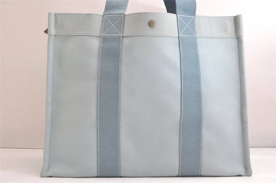 Auténtico Bolso de Hombro HERMES Vintage Bora Bora GM Azul Claro 3532N Foto 2 de 4