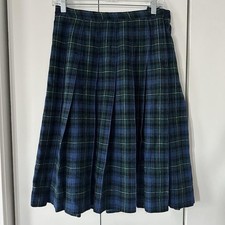 Vintage 1960s/1970s 100 Wool Pleated Midi Skirt Adjust-o-waist Siren Lynn MA M