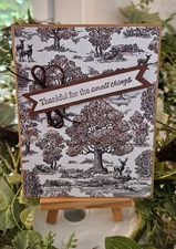 STAMPIN UP CARD KIT -TREES THANKFUL FOR THE SMALL THIN  CARD KIT MAKES 4 #25-531