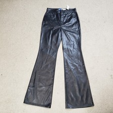 NWT Old Navy Faux Leather Womens Pants 4 Higher High Rise Flare 28x32
