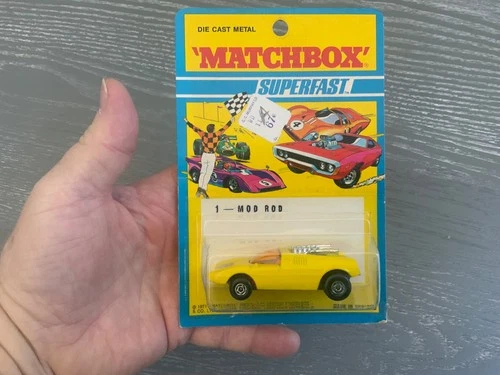 Vintage 1971 MATCHBOX SUPERFAST  1 YELLOW MOD ROD MINT IN BLISTER PACK ONE OWNER