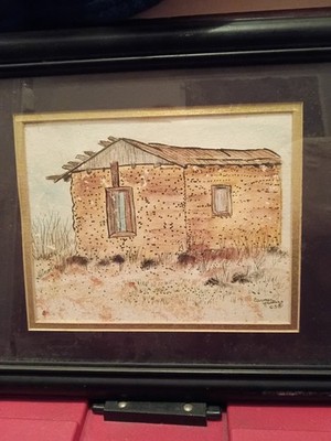 Carmen Yeomans Original Signed Framed House Drawing Ink Colored Pencil 2003