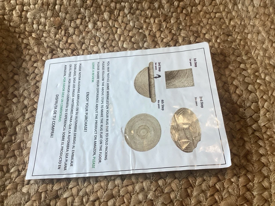 Round Natural Reversible 100% Jute Carpet Braided Modern Farmhouse Area Rug - Image 4 of 4