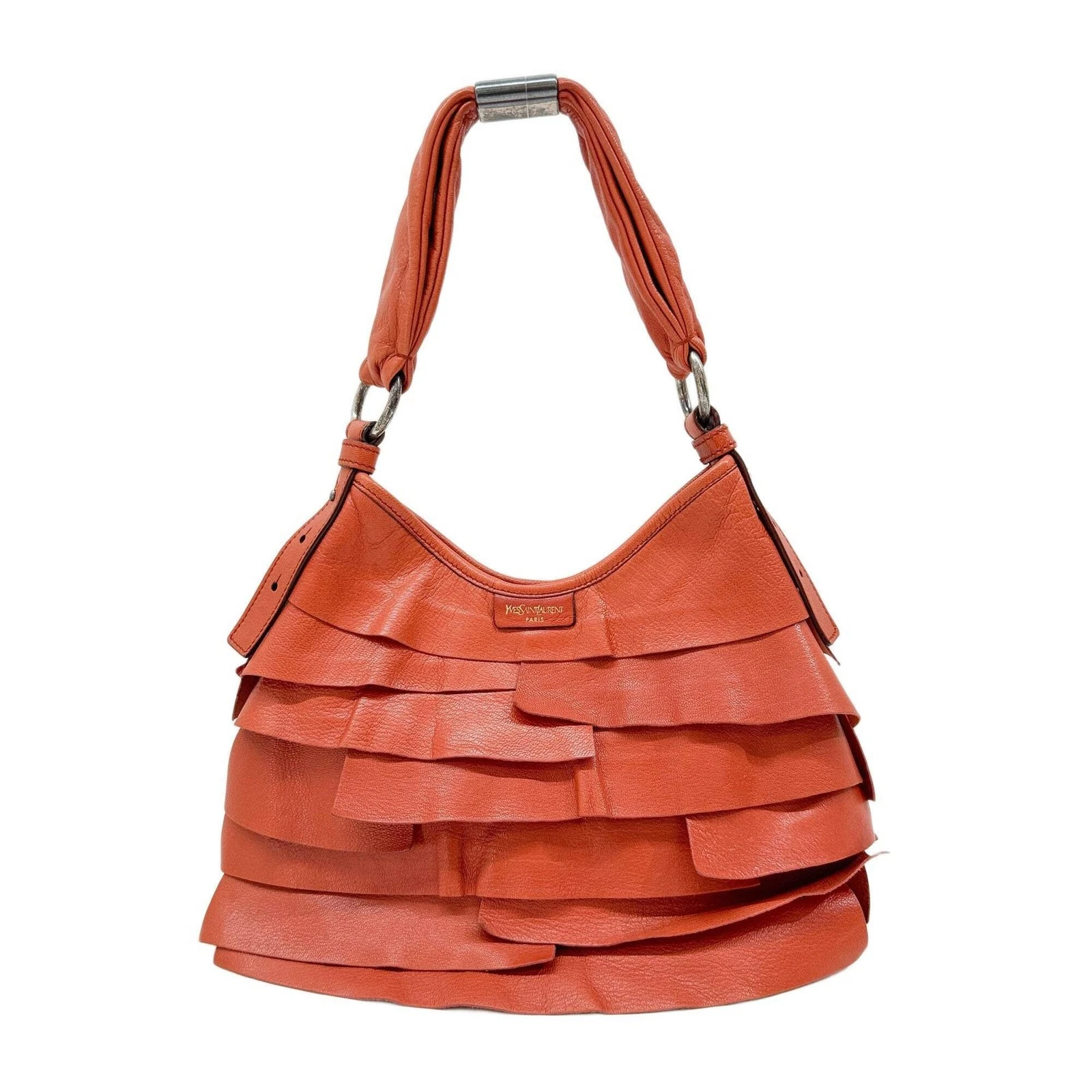 Saint Laurent — SAINT LAURENT Saint Tropez Orange Leather Shoulder Bag