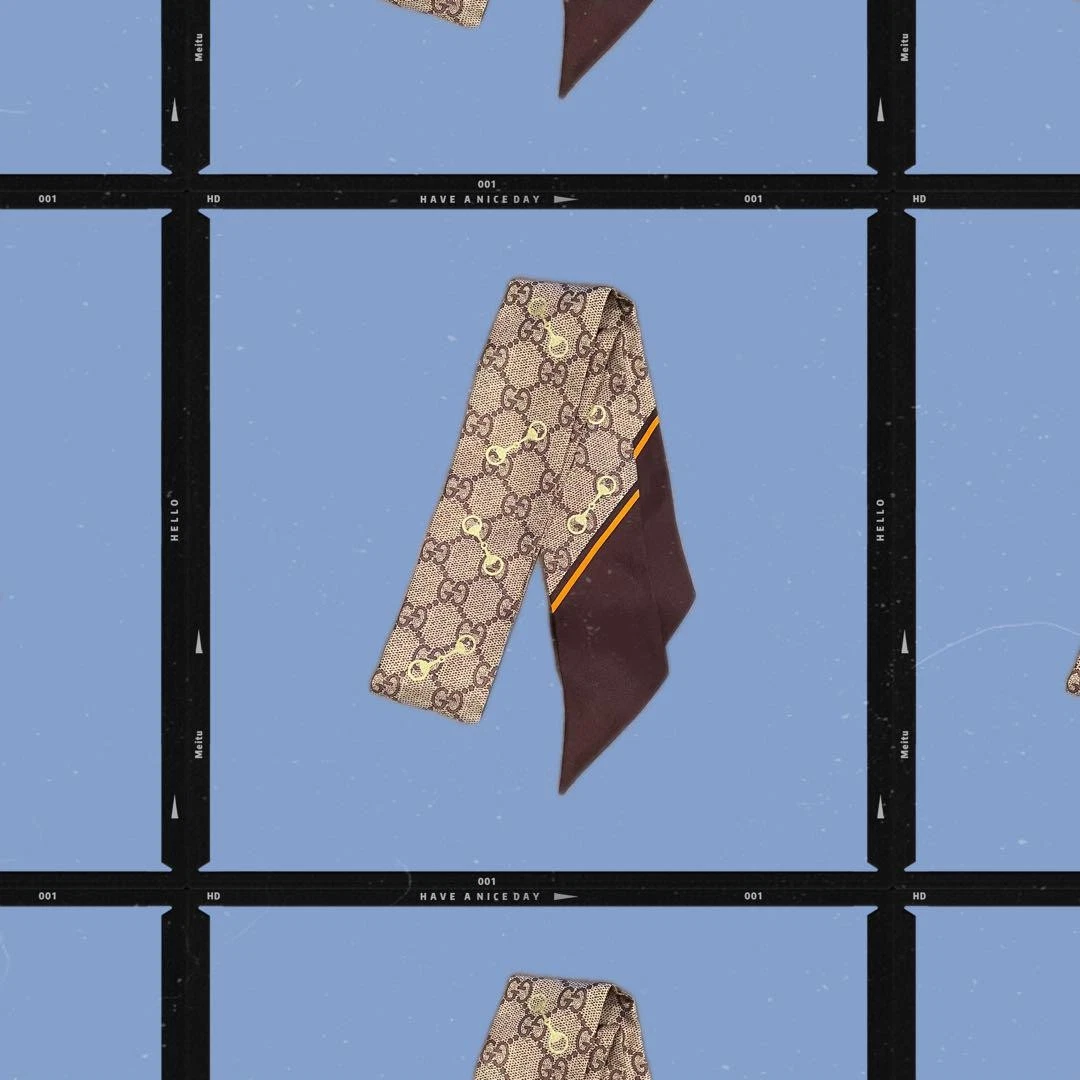 GUCCI écharpe marron logo imprimé accessoire de mode design élégant