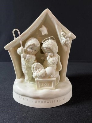 SnowBabies Dept 56 Holiday Gifts Peace & Goodwill To All Light Figurine w/Box
