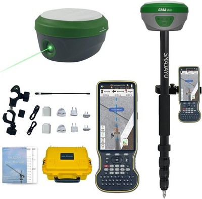 SMA28H Laser Range 30m RTK GNSS Rover UHF 15km and 120° IMU AR Stakeout and Pole