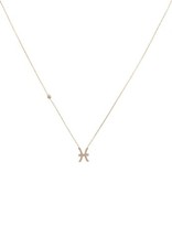 Zodiac Star Sign Pendant Necklace Rose Gold Pisces
