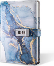 Diary with Lock, A5 Lockable Journal, PU Leather Combination Lock Diary, Lock Di