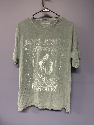 Janis Joplin Down On Me Graphic T-Shirt S/M Green 100% Cotton