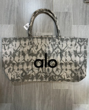    Alo Yoga Tote Bag Large Gray Canvas Tie Dye   Beach / Gym Bag   New with Tags