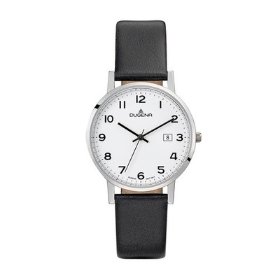 Dugena Herren-Armbanduhr 4460737 Moma, Quarz, Edelstahl, Lederarmband, 3 bar