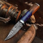 9.0 inch D2 Tactical Knife Half Tang Resin Handle Fixed Blade Leather Sheath — photo 1