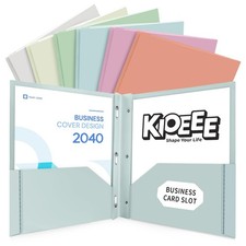 Folders with Pockets and Prongs,6 Pack Heavy Duty Plastic Pocket Folders with...