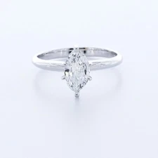 1.21ct Natural Diamond G/VS2 Marquise Cut 14K White Gold Classic Solitaire Ring