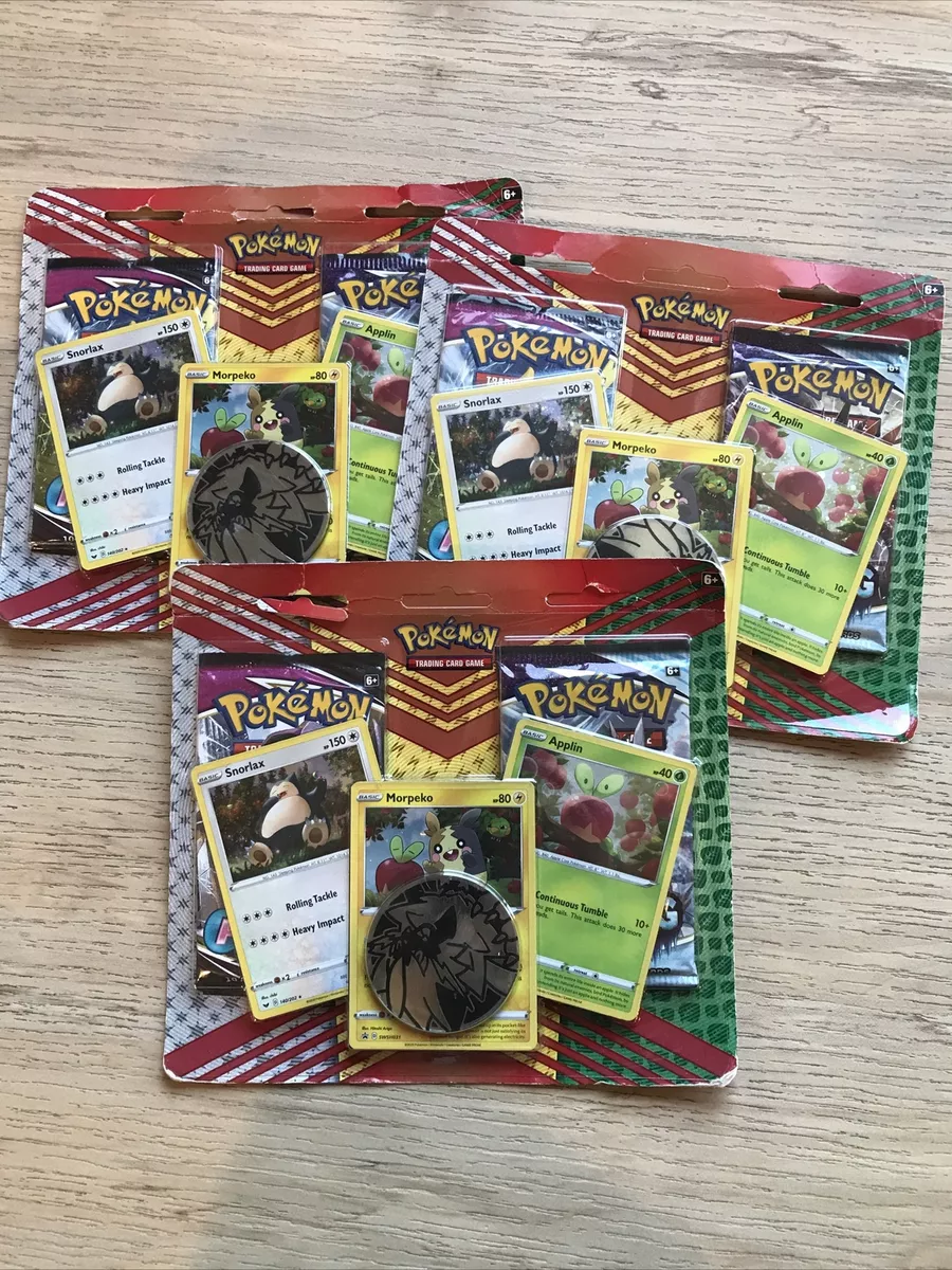 Pokémon TCG: Snorlax, Morpeko & Applin Cards with 2 Booster Packs & Coin