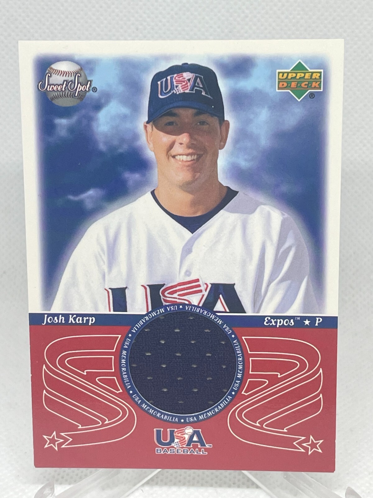 Josh Karp 2002 Upper Deck Sweet Spot USA Game Used Jersey Relic #USA-JK XebX