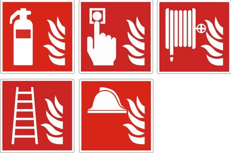 DITGENS Feuerlöscher Brandschutzzeichen Aufkleber Kennzeichen in 2 Größen selbstklebend