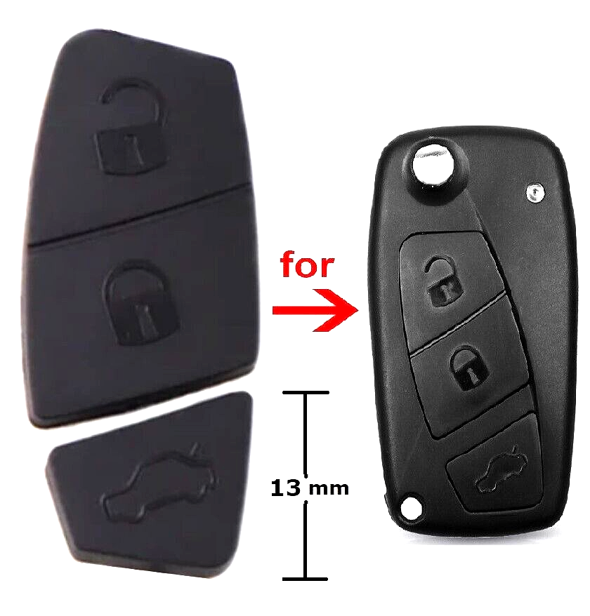 5pcs Rubber 3-Button Key Pad Replacement For Hyundai - Remote Key Shell Buttons (with Letters)