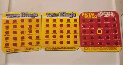 Lot of 3 Regal Games Interstate Highway Auto Bingo Road Travel Slide Game