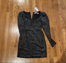 ASTR the label silver houndstooth dress