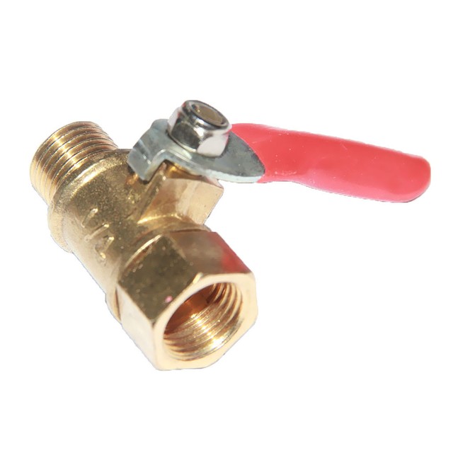 1/4'' Brass Ball Valve Male to Female Thread ShutOff Drain PT Gas Air