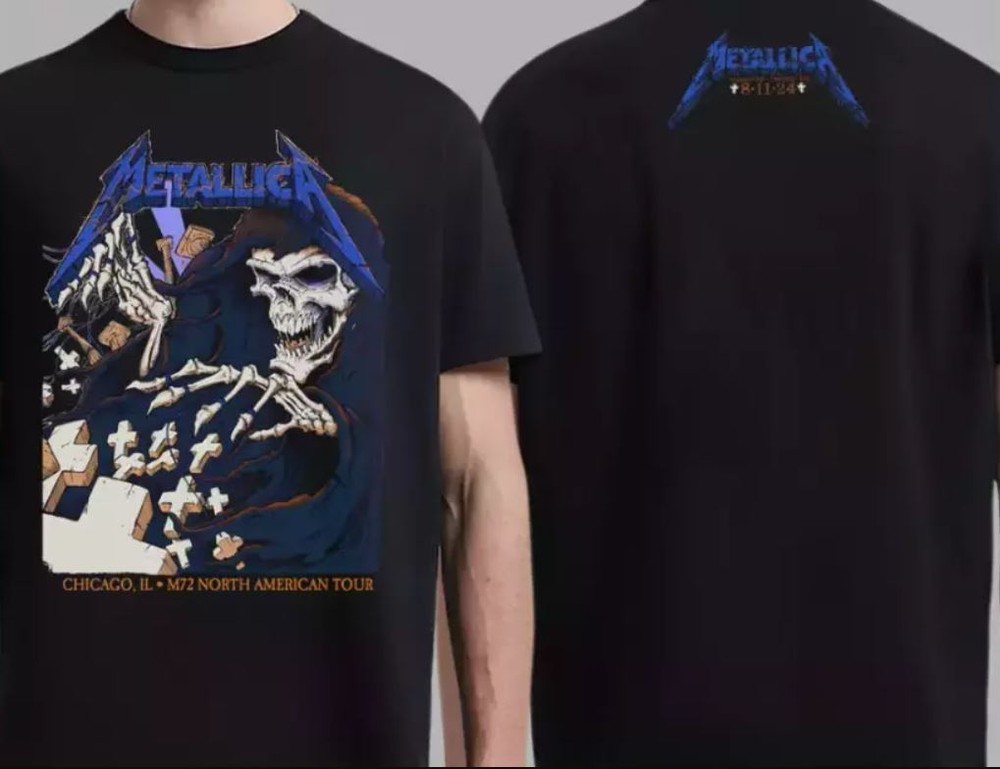 American Tour 2024 Metallica M72 Chicago IL Night 2 August 11 T-Shirt For Fans