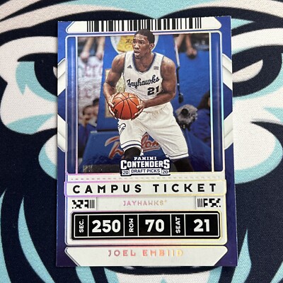 2020-21 Panini Contenders Draft Picks Joel Embiid Campus Ticket Variation #15