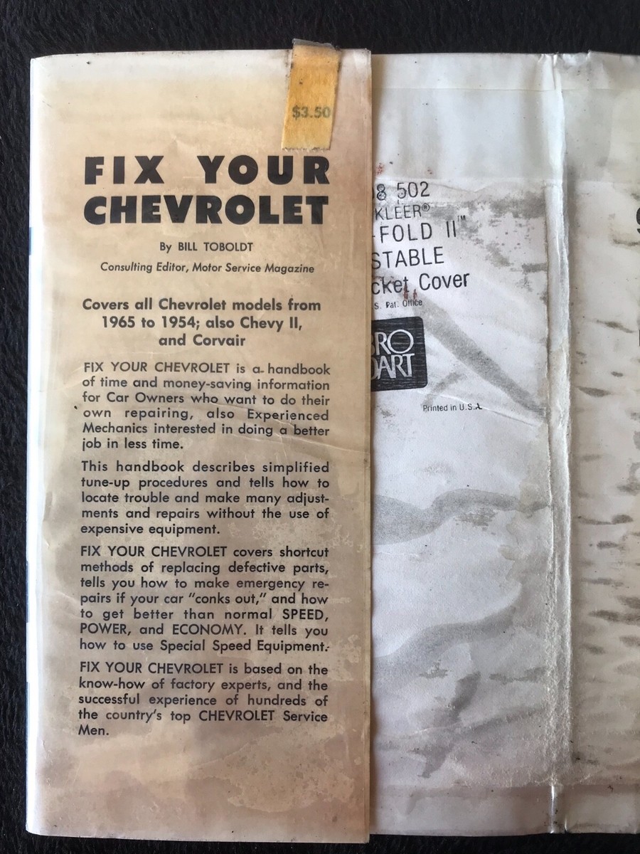 Manuel De Réparation Chevrolet 1954-1965 – Occasion – États-Unis