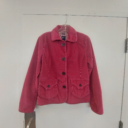Vintage Gap Corduroy Jacket Coat Size Womans Rose Long Sleeve Blazer  Button Up
